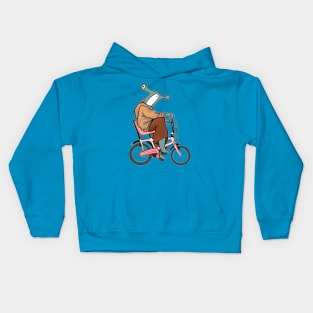 Hammerhead Shark Ridding a Banana Bike Kids Hoodie